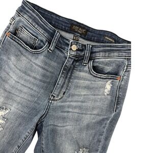 Judy Blue Los Angeles Straight Fit Distressed Medium Wash Jeans Size 5 27